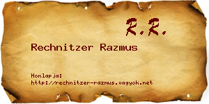 Rechnitzer Razmus névjegykártya